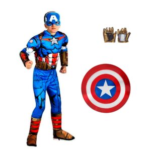 Fantasia Capitão América com Escudo, Máscara e Luvas Tam: 4