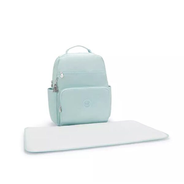 Mochila De Maternidade Kipling So Baby Azul Gelo + Trocador - Imagem 5