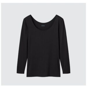 Camiseta Térmica Uniqlo Heattech Segunda Pele Feminina Preta
