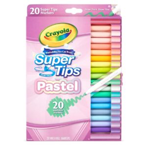 Canetinhas Laváveis Super Tips Crayola - 20 Cores Pastel