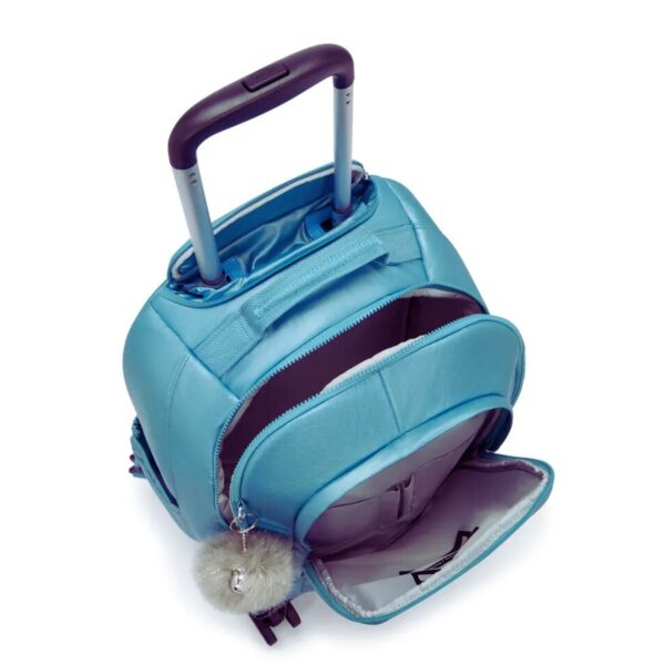 Mochila Kipling de Rodinha New Zea Azul Metalico - Imagem 4