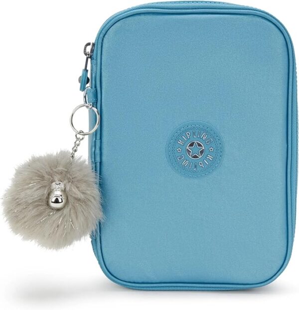Kipling Mochila de Rodinha+Lancheira+Estojo Azul Metalico Kit - Imagem 7