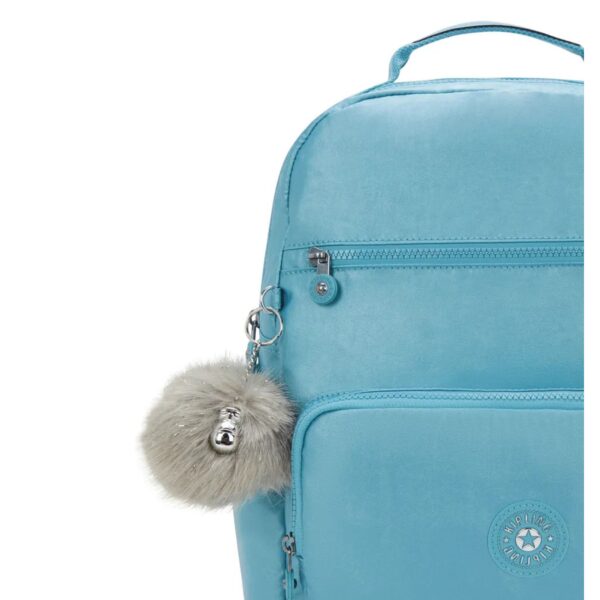 Mochila De Maternidade Kipling So Baby Azul Metalica + Trocador - Imagem 5