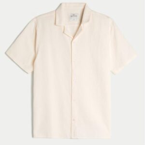 Hollister Camisa de Manga Curta 100% Algodão com Textura