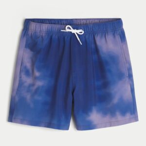 Hollister Calção de Banho Masculino Volley Tie-Dye Azul