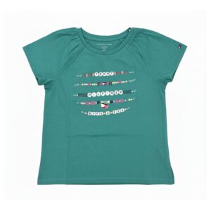 Camiseta Tommy Hilfiger Infantil Para Meninas Verde