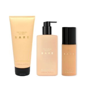 Victorias Secret Loção,Gel de Banho+Body Milk Bare de Luxo