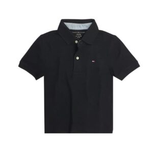 Tommy Hilfiger Camisa Polo Infantil Preta - Logo  Bordado