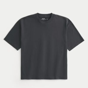 Hollister Camisata Masculina Heavyweight Boxy Crop Preta