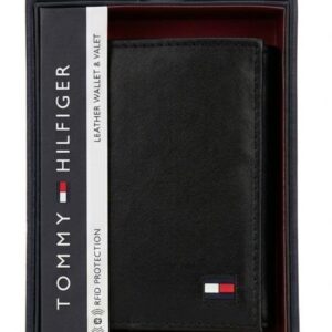 Tommy Hilfiger Trifold Carteira Preta Masculina Antifurto