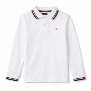 Tommy Hilfiger Camisa Polo Branca Manga Longa Meninos