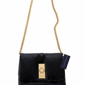 Tommy Hilfiger Bolsa Preta Transversal Com Detalhes Dourado