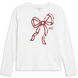 Tommy Hilfiger Camiseta Branca Com Lantejoulas Vermelhas