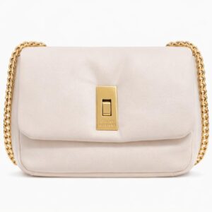Tommy Hilfiger Bolsa Creme  Transversal Com Detalhes Dourado