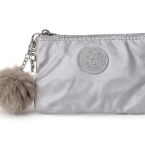 Kipling Carteira/ Necessaire Creativity Large Prata Metálica