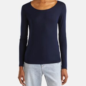 Uniqlo Heattech  Camiseta Termica azul Marinho Feminina