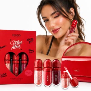 Kiko Milano Flirt Alert Clutch +  3Mini Hydra Lip Gloss Kit