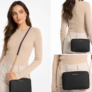 Michael Kors  Bolsa Jet Set Item Lg Ew Crossbody Couro Preta