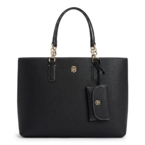 Tommy Hilfiger Bolsa Tote Preta Feminina Com  Mini Bolsinha