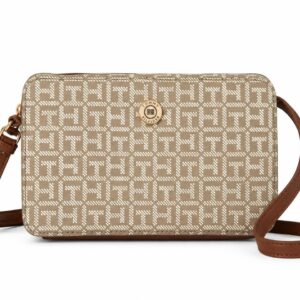 Tommy Hilfiger Bolsa Transversal Monograma Pequena Cor Bege
