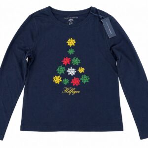 Tommy Hilfiger Blusa Infantil Azul Marinho Manga Longa