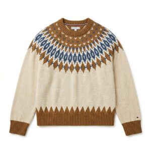 Tommy Hilfiger Suéter Feminino Fair Isle Tricot Creme Tam XL