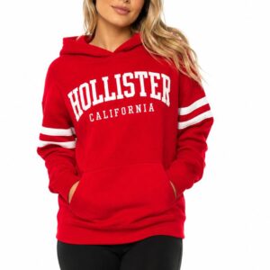 Blusa De Moletom Hollister Vermelha Feminina Tamanho G