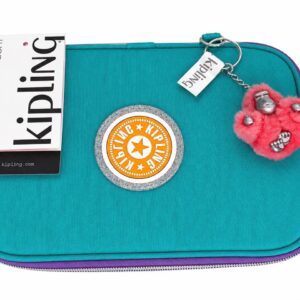 Kipling Estojo Escolar Verde 100 Pens GlitrFun Mteal  KI0672