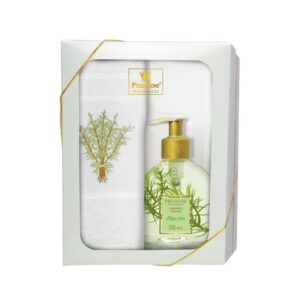 Pro Aloe Kit Toalha Bordada e Sabonete Líquido - Alecrim