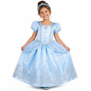 Fantasia Infantil Cinderela Princesa Disney Luxo Azul