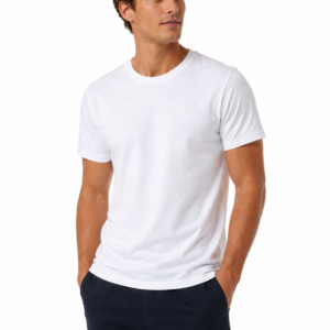 Hollister Camiseta Branca Masculina Core Fit 100% Algodão