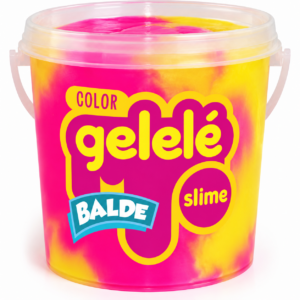 Gelelé Color Slime Balde Amarelo e Rosa Duas Cores 457g