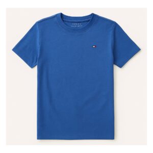 Tommy Hilfiger Camiseta Infantil Azul  Meninos Logo Bordado