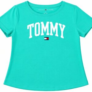 Tommy Hilfiger Camiseta Infantil Feminina Verde Logo Escrita