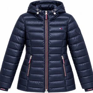 Tommy Hilfiger Jaqueta Puffer  Azul Marinho Fem.Com Capuz