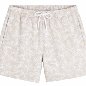 Hollister Bermuda Bege Claro Com  Forro Estampada Folhas