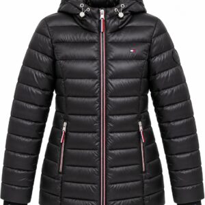 Tommy Hilfiger  Jaqueta Puffer  Preta Feminina Com  Capuz