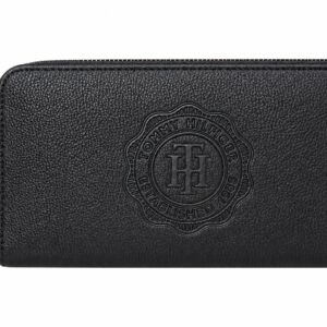 Tommy Hilfiger Carteira Feminina Preta Com Logo Grande
