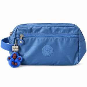 Kipling  Necessaire 3 Divisórias Externas -Cor Azul Metálico
