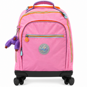 Kipling Mochila Com Rodinha New Zea Bubblegum Rosa Mix Pop