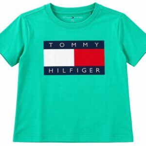 Tommy Hilfiger Camiseta  Infantil Verde Logo Grande Frontal