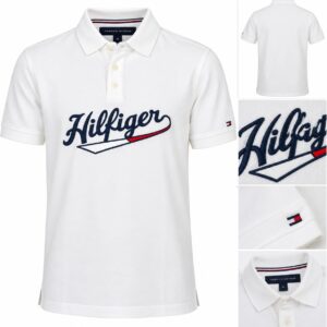 Tommy Hilfiger Camisa  Polo Branca Masculina C/ Logo Escrito