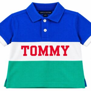 Tommy Hilfiger Camisa Polo Menino Azul e  Verde Logo Escrito